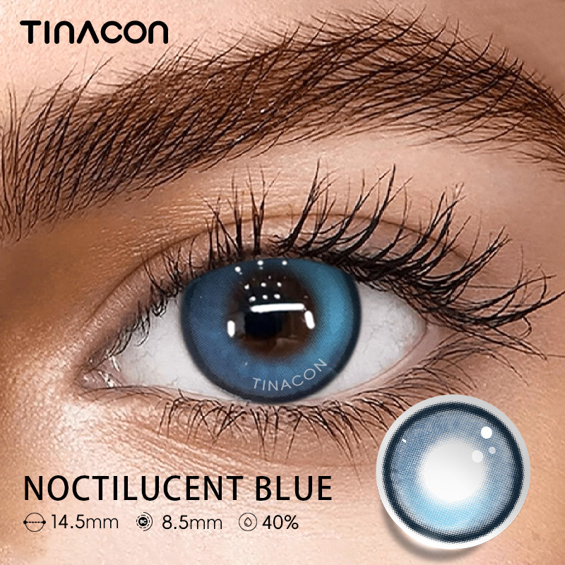 【TiNACON】Noctilucent Blue 14.5mm 6 months Watery Soft Contact Lens 2024 New Arrival