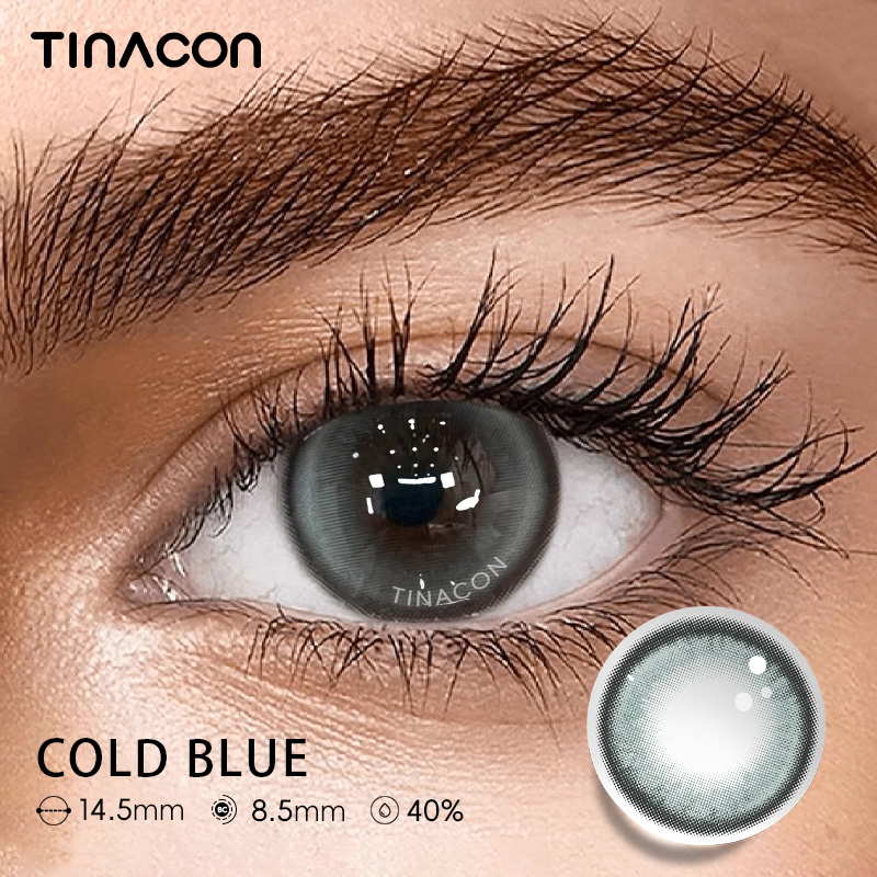 【TiNACON】Cold Blue 14.5mm 6 months Watery Soft Contact Lens 2024 New Arrival