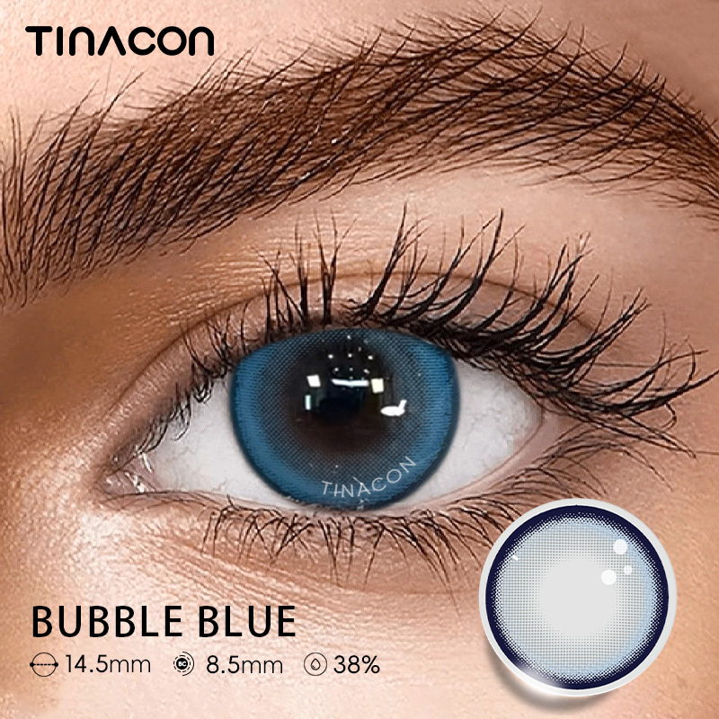 【TiNACON】Bubble Blue 14.5mm 6 months Watery Soft Contact Lens 2024 New Arrival