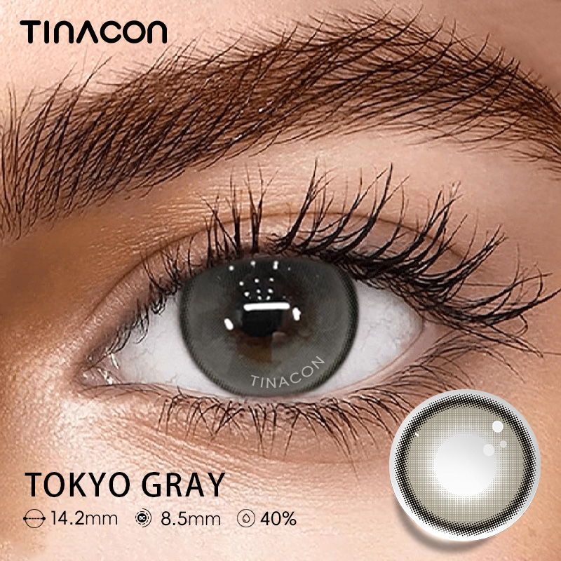 【TiNACON】Tokyo Gray 14.2mm 6 months Watery Soft Contact Lens 2024 New Arrival