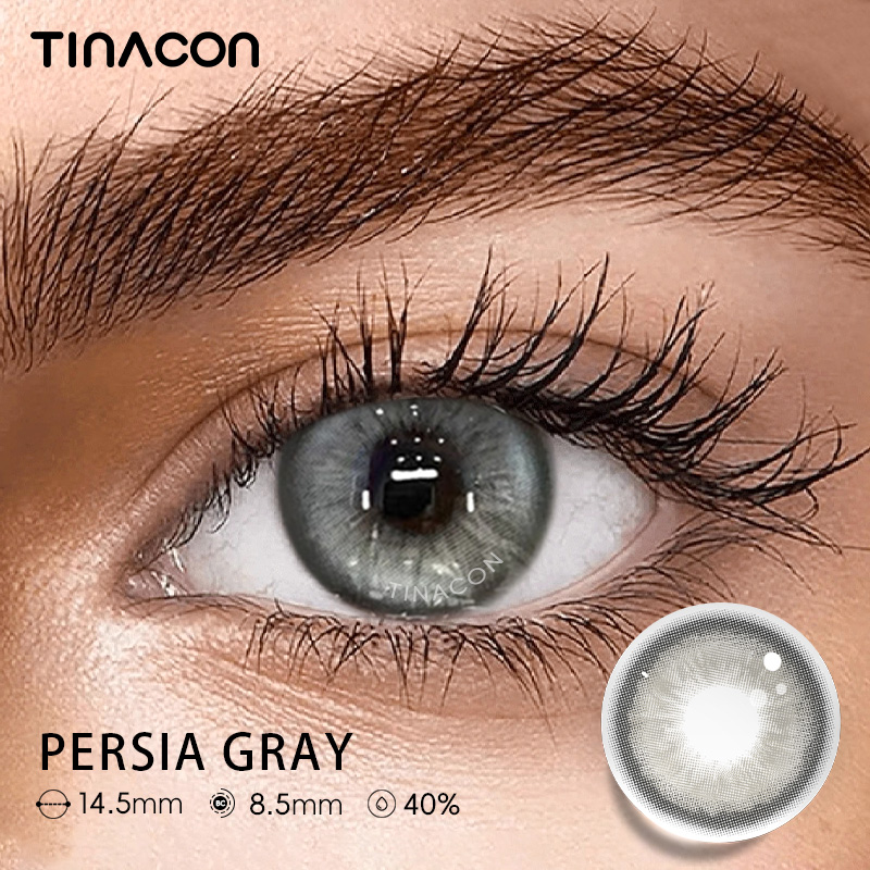 【TiNACON】Persia Gray 14.5mm 6 months Watery Soft Contact Lens 2024 New Arrival