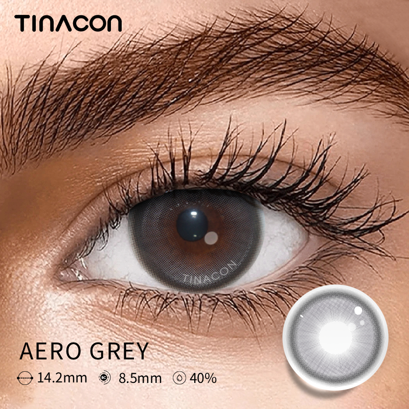【TiNACON】Aero Grey 14.2mm 6 months Watery Soft Contact Lens 