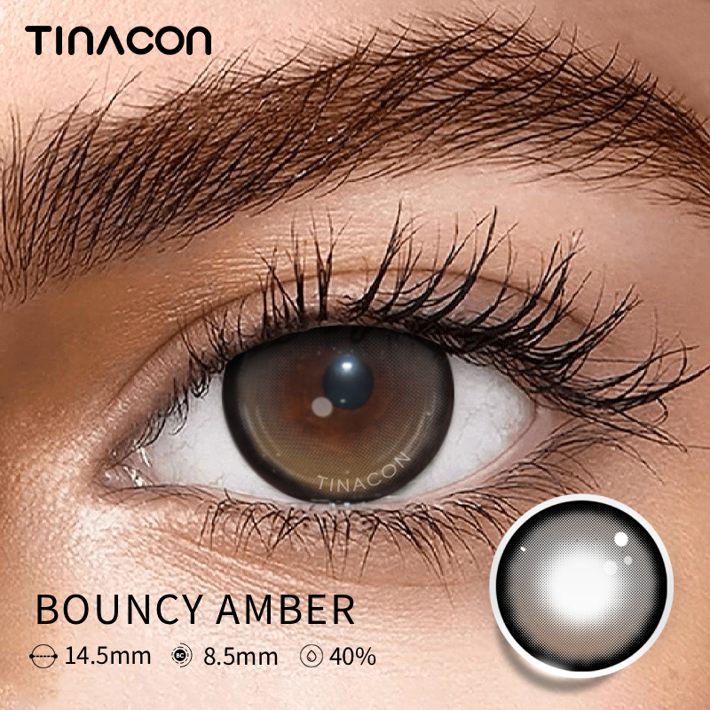 【TiNACON】Bouncy Amber 14.5mm 6 months Watery Soft Contact Lens
