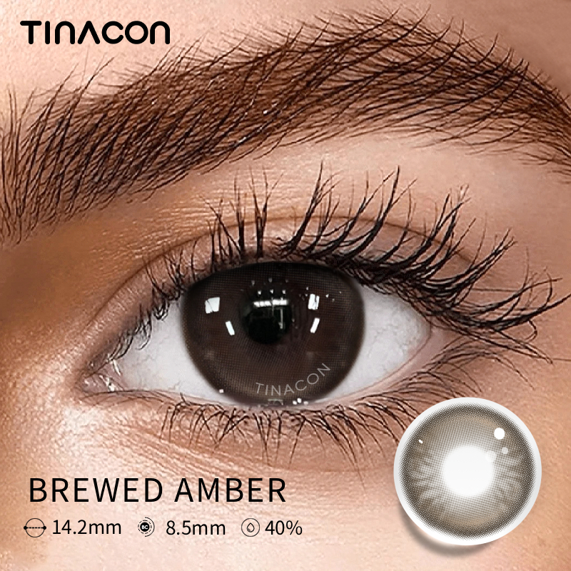 【TiNACON】Brewed Amber  14.5mm 6 months Watery Soft Contact Lens