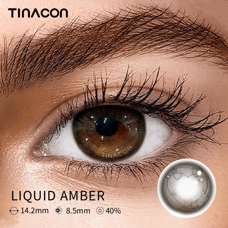 【TiNACON】Liquid Amber 14.2mm 6 months Watery Soft Contact Lens 