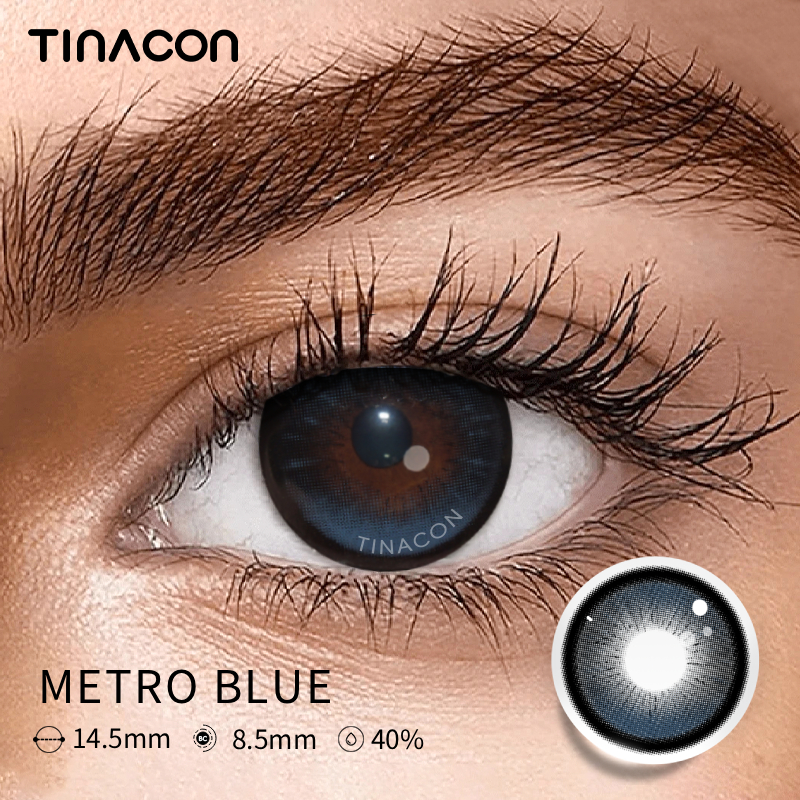 【TiNACON】Metro Blue 14.5mm 6 months Watery Soft Contact Lens