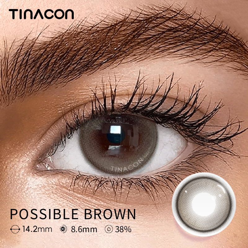 【TiNACON】Possible Brown 14.2mm Daily Watery Soft Contact Lens 