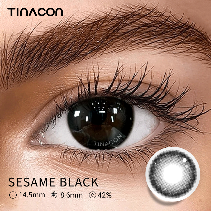 【TiNACON】Sesame Black 14.5mm Daily Watery Soft Contact Lens