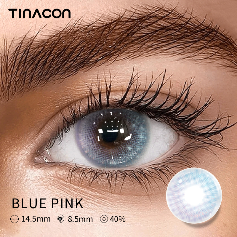 【TiNACON】Blue Pink 14.5mm 6 months Watery Soft Contact Lens