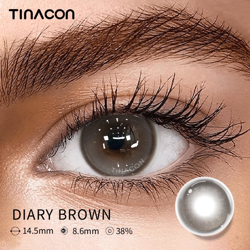 【TiNACON】Diary Brown 14.5mm 6 months Watery Soft Contact Lens