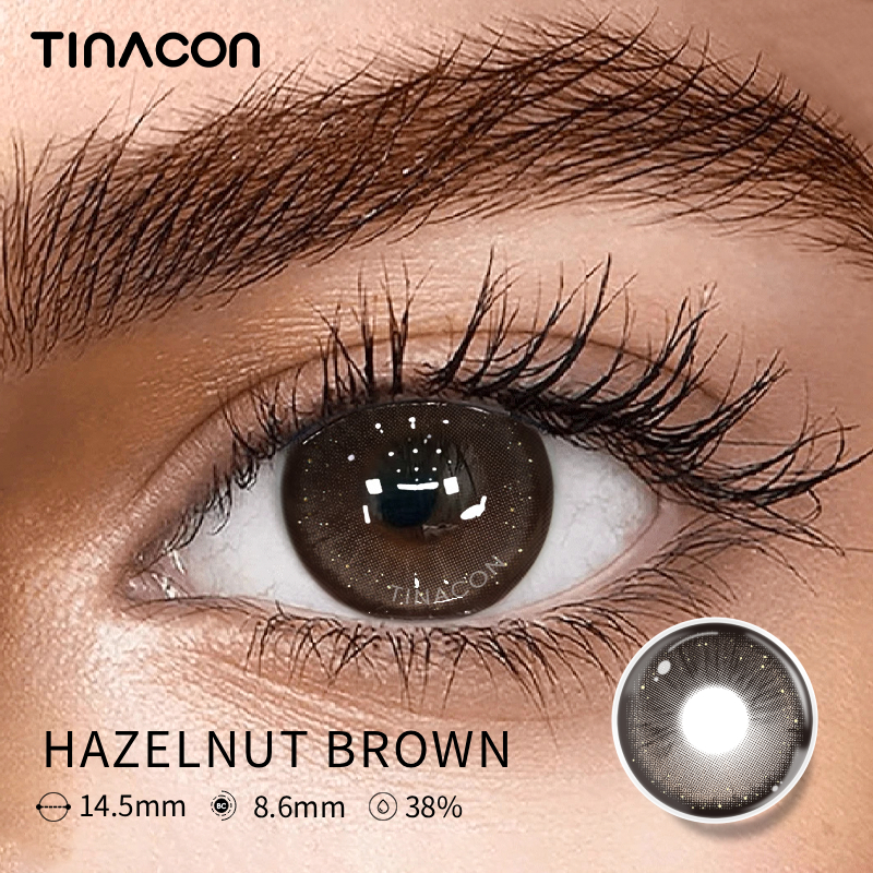 【TiNACON】Hazelnut Brown 14.5mm 6 months Watery Soft Contact Lens