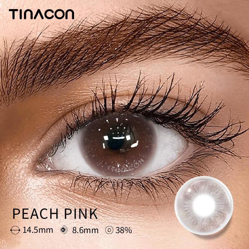 【TiNACON】Peach Pink 14.5mm 6 Months Natural Watery Soft Contact Lens 