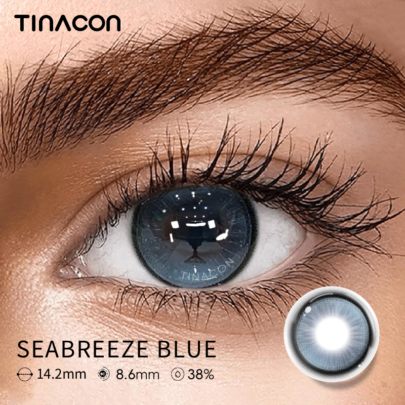 【TiNACON】Seabreeze Blue 14.2mm 6 months Watery Soft Contact Lens