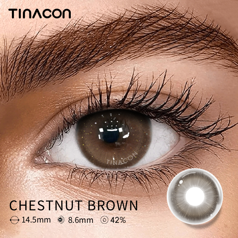 【TiNACON】Chestnut Brown 14.5mm Daily Watery Soft Contact Lens