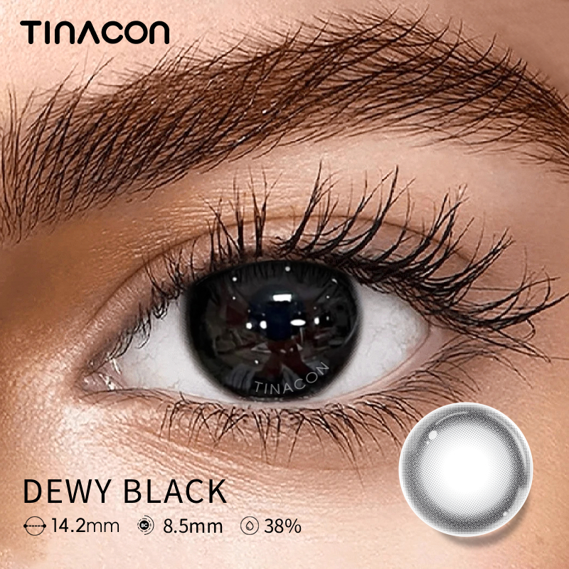 【TiNACON】Dewy Black 14.2mm Daily Watery Soft Contact Lens