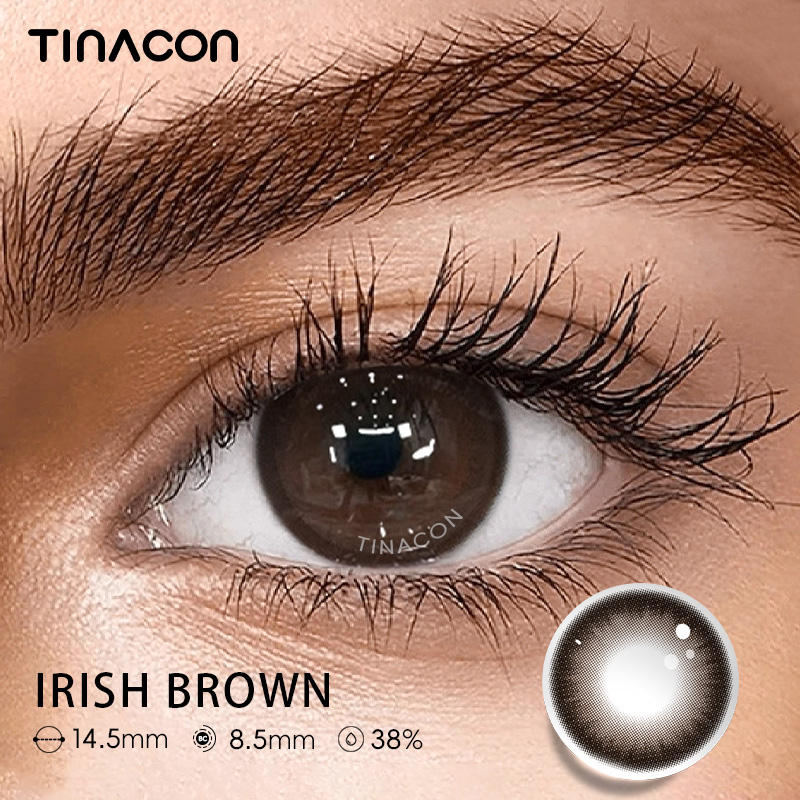 【TiNACON】Irish Brown 14.5mm 6 Months Natural Watery Soft Contact Lens 2024 New Arrival