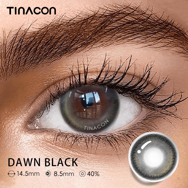 【TiNACON】Dawn Black 14.5mm 6 months Watery Soft Contact Lens 2024 New Arrival