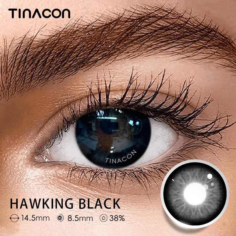 【TiNACON】Hawking Black 14.5mm 6 months Watery Soft Contact Lens 2024 New Arrival