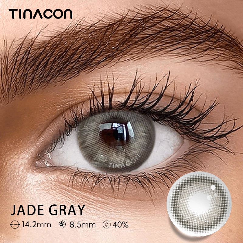 【TiNACON】Jade Gray 14.2mm 6 months Watery Soft Contact Lens 2024 New Arrival