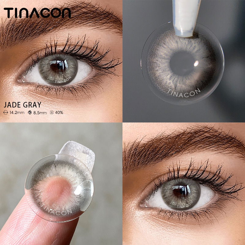 【TiNACON】Jade Gray 14.2mm 6 months Watery Soft Contact Lens 2024 New Arrival