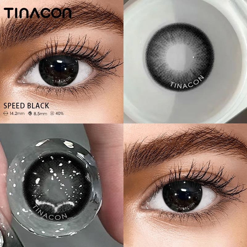 【TiNACON】Speed Black 14.2mm 6 months Watery Soft Contact Lens 2024 New Arrival