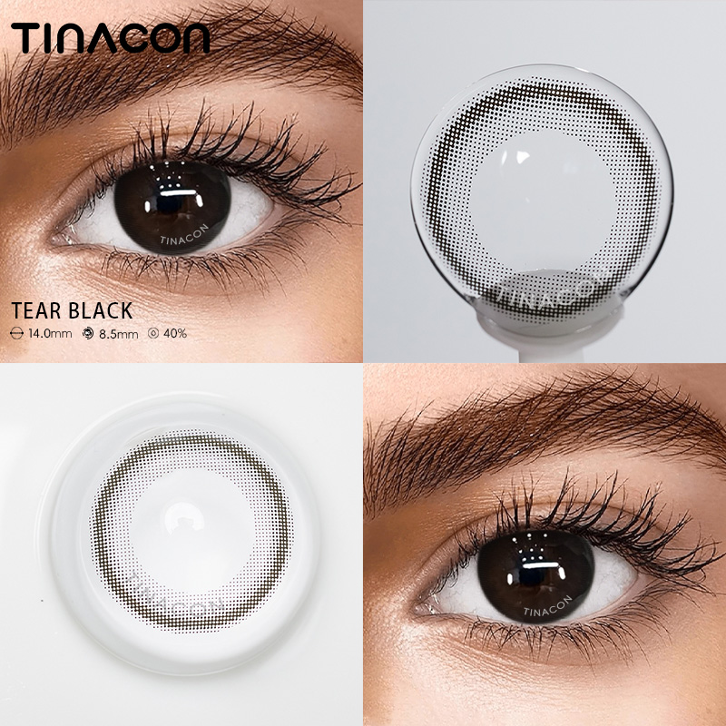 【TiNACON】Tear Black 14.0mm 6 months Watery Soft Contact Lens 2024 New Arrival