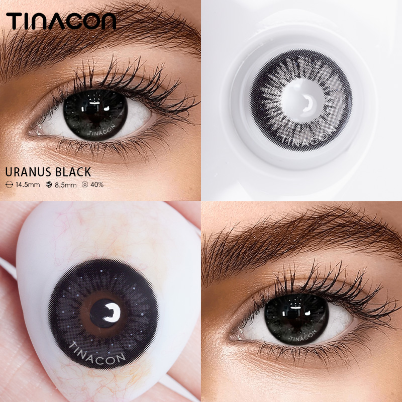 【TiNACON】Uranus Black 14.5mm 6 months Watery Soft Contact Lens 2024 New Arrival