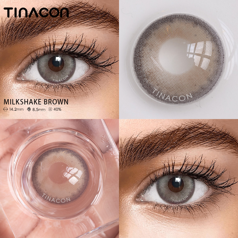 【TiNACON】Milkshake Brown 14.2mm 6 months Watery Soft Contact Lens 2024 New Arrival