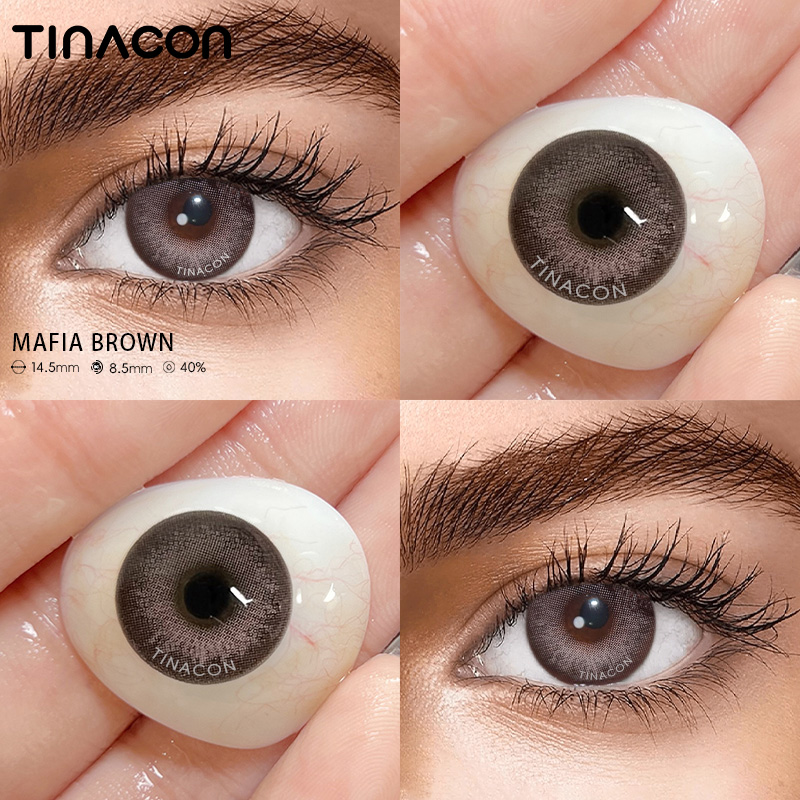 【TiNACON】Mafia Brown 14.5mm 6 months Watery Soft Contact Lens 2024 New Arrival