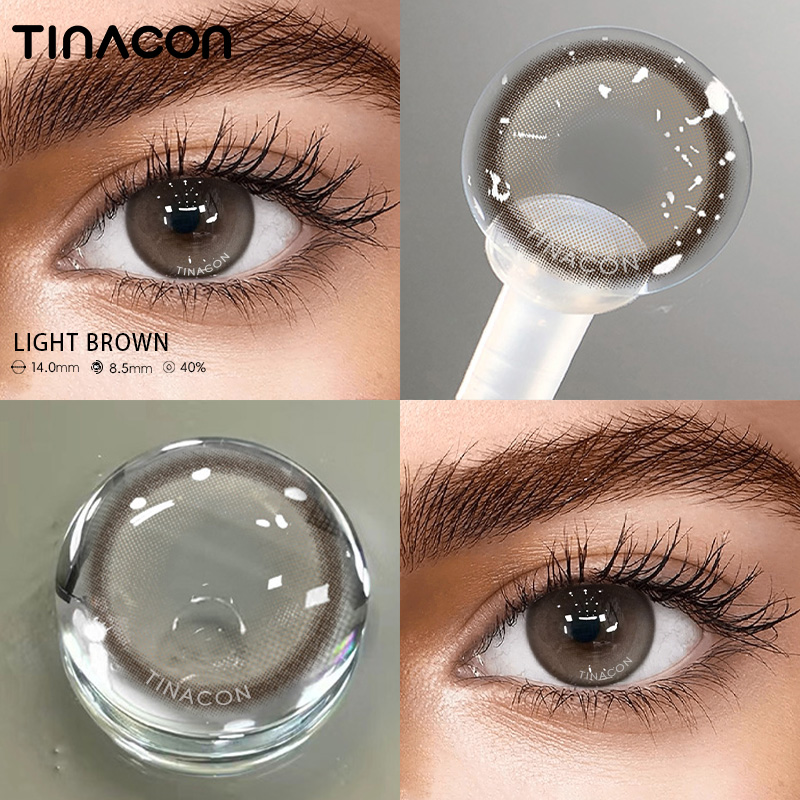 【TiNACON】Light Brown 14.0mm 6 months Watery Soft Contact Lens 2024 New Arrival