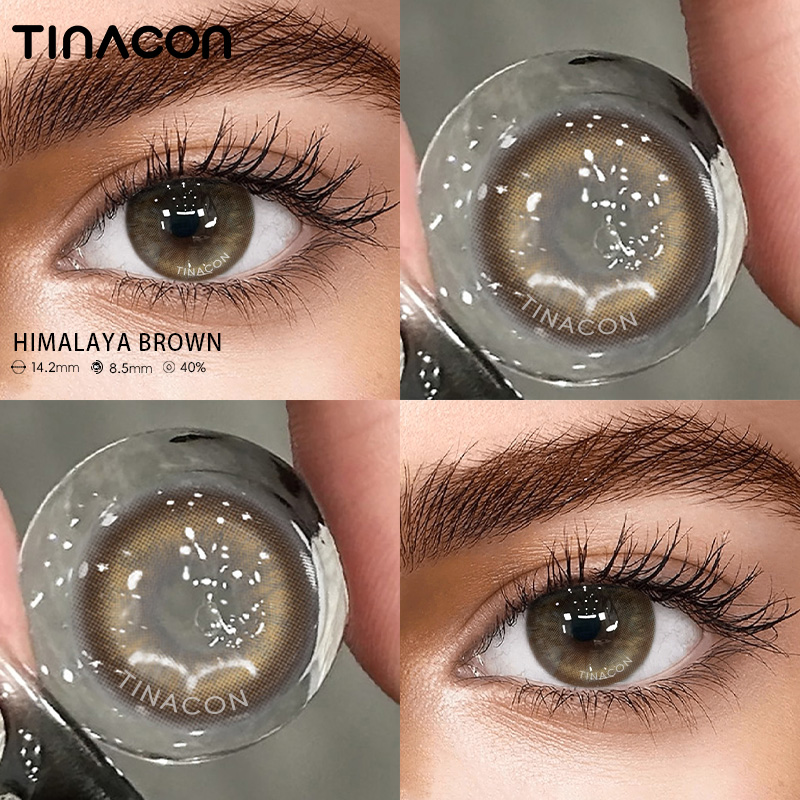【TiNACON】Himalaya Brown 14.2mm 6 months Watery Soft Contact Lens 2024 New Arrival