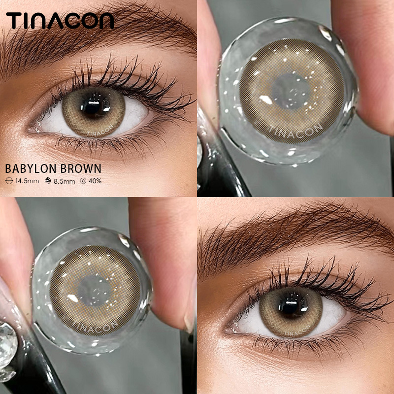 【TiNACON】Babylon Brown 14.5mm 6 months Watery Soft Contact Lens 2024 New Arrival
