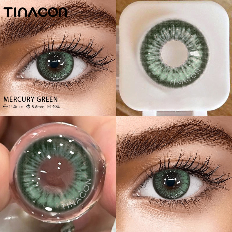 【TiNACON】Mercury Green 14.5mm 6 months Watery Soft Contact Lens 2024 New Arrival
