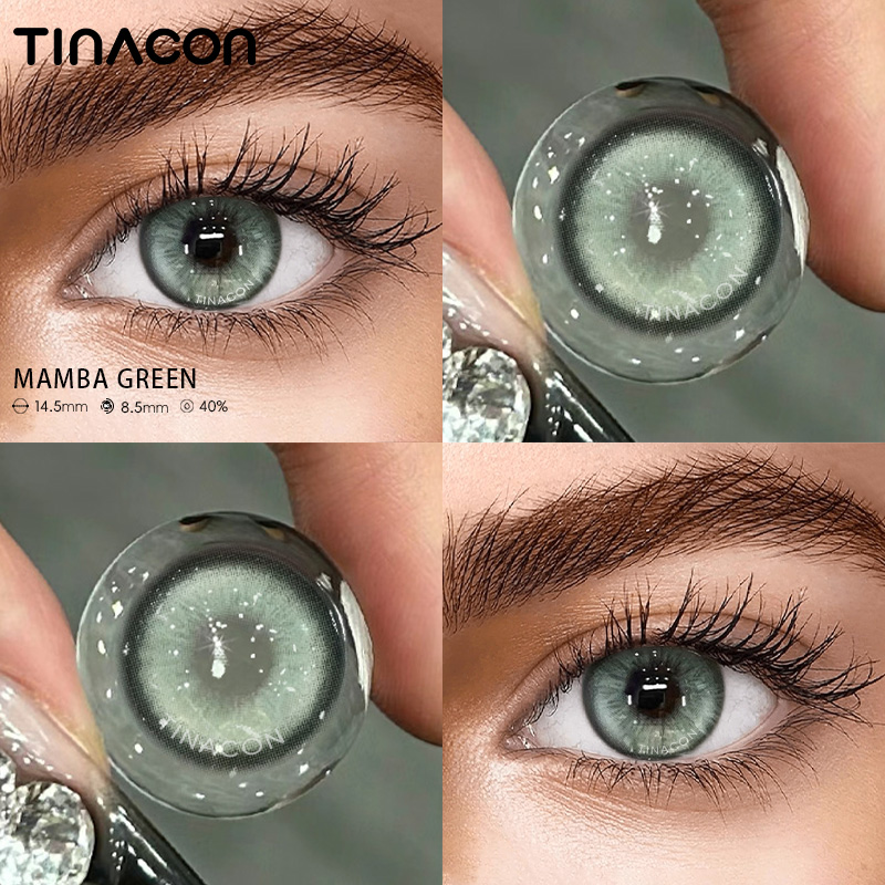 【TiNACON】Mamba Green 14.5mm 6 months Watery Soft Contact Lens 2024 New Arrival