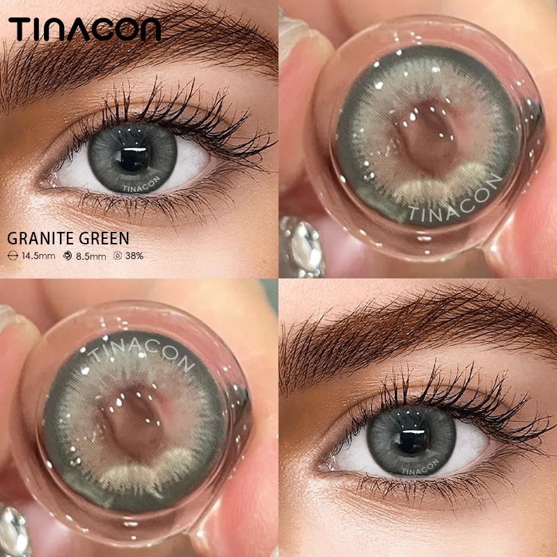 【TiNACON】Granite Green 14.5mm 6 months Watery Soft Contact Lens 2024 New Arrival