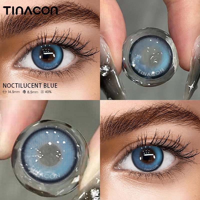 【TiNACON】Noctilucent Blue 14.5mm 6 months Watery Soft Contact Lens 2024 New Arrival