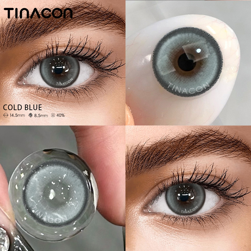 【TiNACON】Cold Blue 14.5mm 6 months Watery Soft Contact Lens 2024 New Arrival