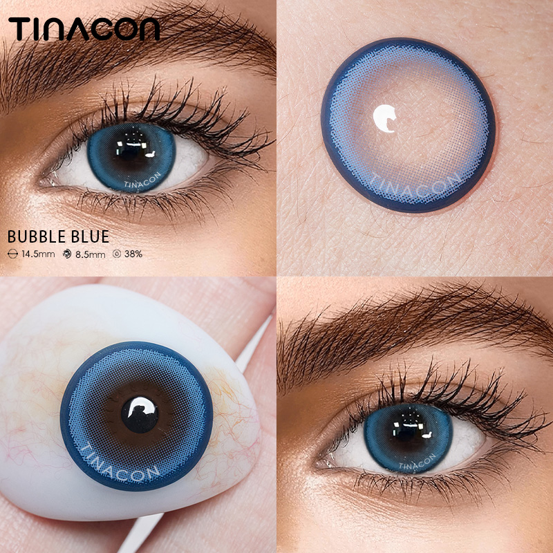 【TiNACON】Bubble Blue 14.5mm 6 months Watery Soft Contact Lens 2024 New Arrival