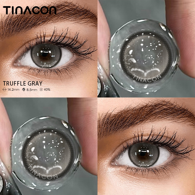 【TiNACON】Truffle Gray 14.2mm 6 months Watery Soft Contact Lens 2024 New Arrival