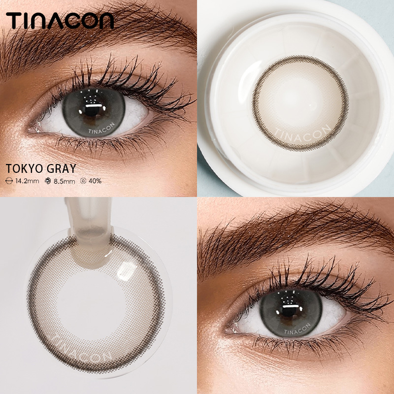 【TiNACON】Tokyo Gray 14.2mm 6 months Watery Soft Contact Lens 2024 New Arrival