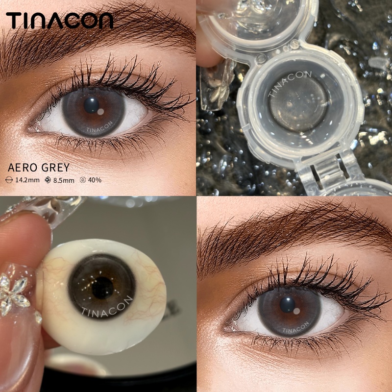 【TiNACON】Aero Grey 14.2mm 6 months Watery Soft Contact Lens 