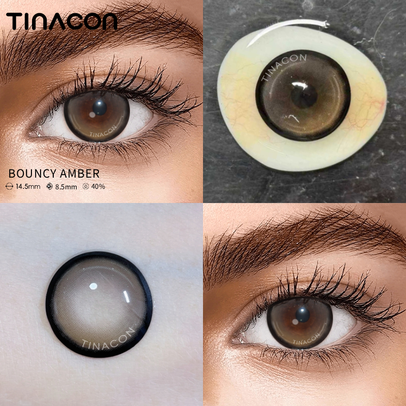 【TiNACON】Bouncy Amber 14.5mm 6 months Watery Soft Contact Lens