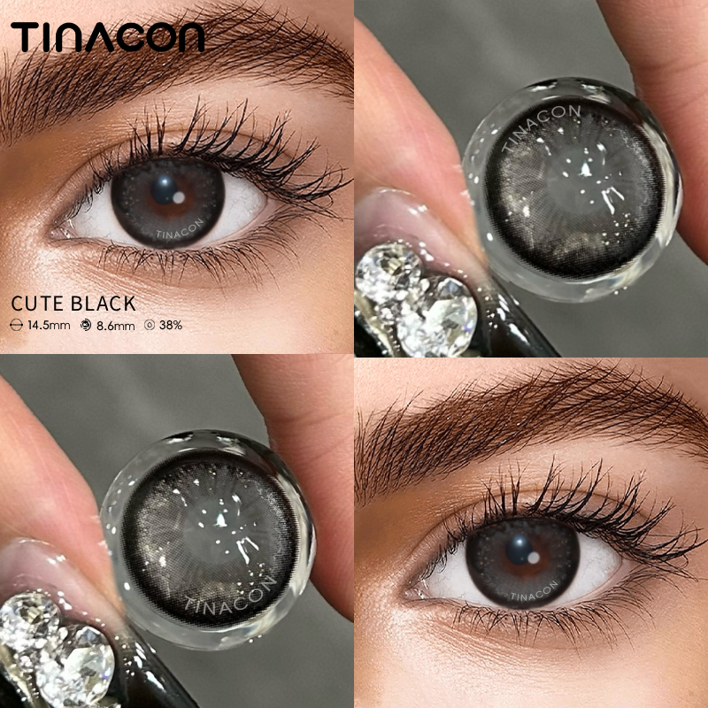 【TiNACON】Cute Black 14.5mm 6 months Watery Soft Contact Lens