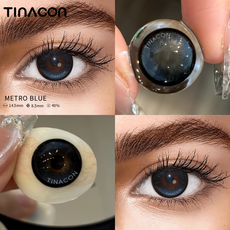【TiNACON】Metro Blue 14.5mm 6 months Watery Soft Contact Lens