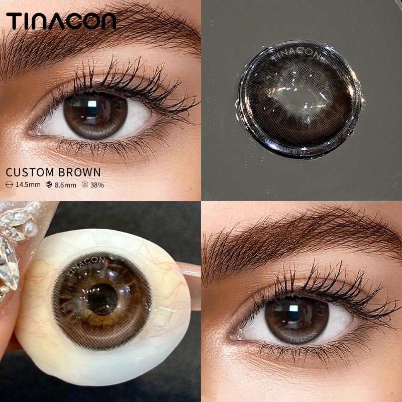 【TiNACON】Custom Brown 14.5mm Daily Watery Soft Contact Lens