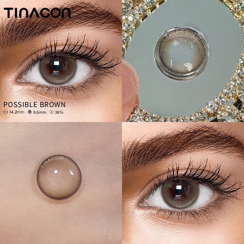 【TiNACON】Possible Brown 14.2mm Daily Watery Soft Contact Lens 
