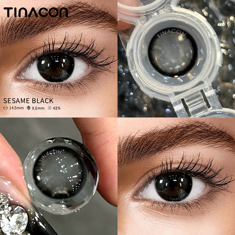【TiNACON】Sesame Black 14.5mm Daily Watery Soft Contact Lens