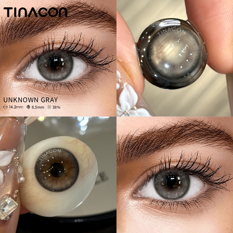 【TiNACON】Unknown Gray 14.2mm Daily Watery Soft Contact Lens 