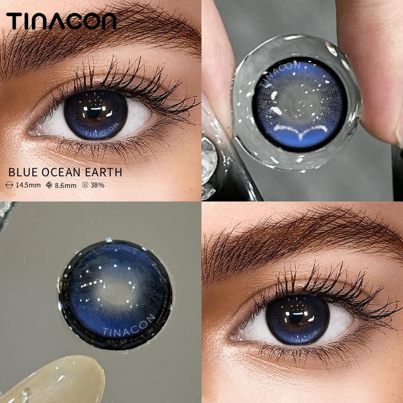【TiNACON】Blue Ocean Earth  14.5mm 6 months Watery Soft Contact Lens 