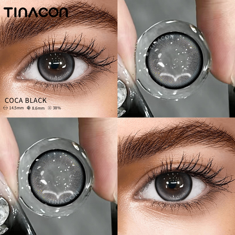 【TiNACON】Coca Black 14.5mm 6 months Watery Soft Contact Lens